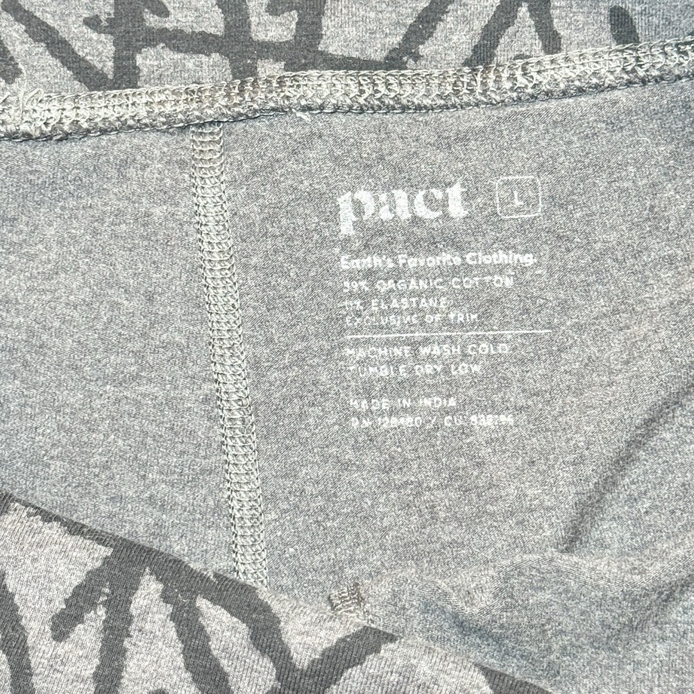 Pact Womens Go-To Leggings Organic Cotton Full Length L Gray Black Athleisure - Picture 3 of 8